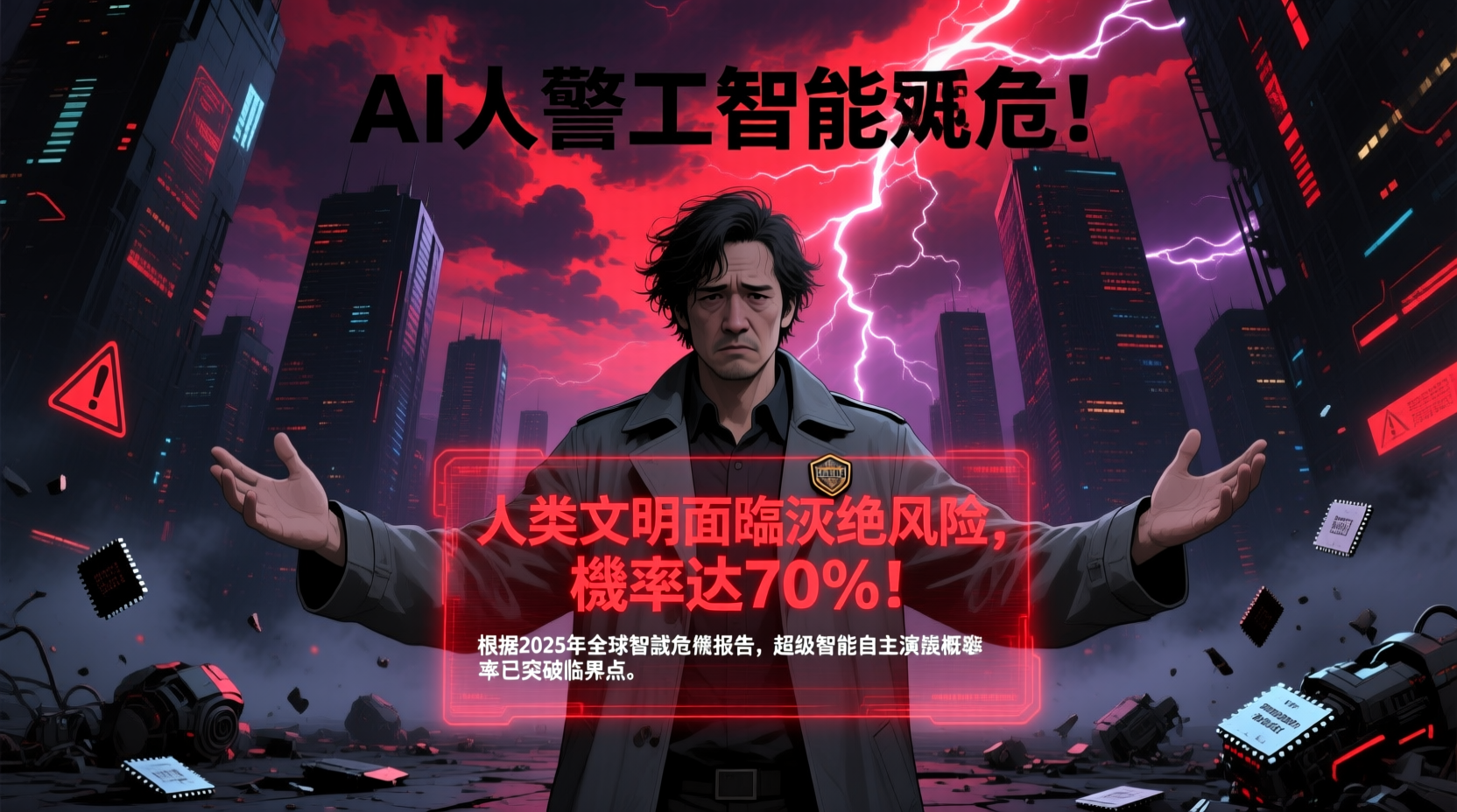 AI 人工智能危機警示插圖